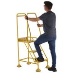 5 Star UK Domed Feet Punched 3 Tread Steps Yellow FS687737