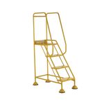 5 Star UK Domed Feet Punched 4 Tread Steps Yellow FS687739