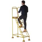 5 Star UK Domed Feet Punched 5 Tread Steps Yellow FS687743