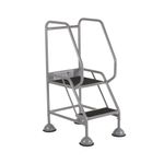 5 Star UK Domed Feet Anti-Slip 2 Tread Steps Grey FS687747