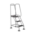 5 Star UK Domed Feet Anti-Slip 3 Tread Steps Grey FS687749