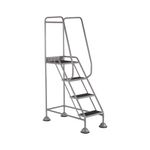 5 Star UK Domed Feet Anti-Slip 4 Tread Steps Grey FS687753