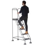 5 Star UK Domed Feet Anti-Slip 5 Tread Steps Grey FS687754