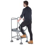 5 Star UK Domed Feet Punched 2 Tread Steps Grey FS687880