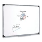 5 Star Whiteboard Drywipe Magnetic with Pen Tray and Aluminium Trim 1200x900mm 908441