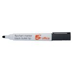 5 Star Flipchart Marker Bullet Tip Water-based 2mm Line Black (Pack of 12) 909884