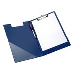 5 Star Fold-over Clipboard with Front Pocket Foolscap Blue 913675