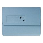 5 Star Recycled Half Flap Document Wallet A4 285gsm Capacity 32mm Blue (Pack of 50) 913853