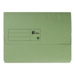 5 Star Recycled Half Flap Document Wallet A4 285gsm Capacity 32mm Green (Pack of 50) 913888