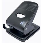 5 Star 2 Hole Punch Metal with Plastic Base Capacity 40 Sheets Black 918591