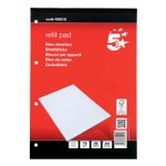 5 Star Headbound Refill Pad Ruled Margin 4 Hole 70gsm 160 Page A4 Red/White (Pack of 10) 930310