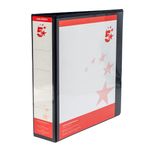 5 Star 4D-Ring Presentation Ring Binder A4 Polypropylene 50mm Black (Pack of 10) 933074