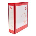 5 Star 4D-Ring Presentation Ring Binder A4 Polypropylene 65mm Red (Pack of 10) 933127