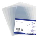 5 Star Folder Cut Flush PVC Top and Side Opening 135 Micron A4 Glass Clear (Pack of 100)