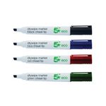 5 Star Drywipe Marker Chisel Tip 2-5mm Line Chlorine-free Assorted (Pack of 4) 938144