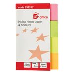 5 Star Index Paper Page Marker Flag 20x50mm 50 Flags per Colour Neon Assorted 938237