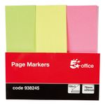 5 Star Index Page Markers 76x25mm 100 Sheets per Card x3 Assorted Neon 938245