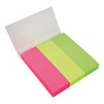 5 Star Index Page Markers 76x25mm 100 Sheets per Card x3 Assorted Neon 938245
