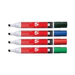 5 Star Drywipe Marker Chisel Tip Xylene/Toluene-free 2-5mm Line Wallet Assorted (Pack of 6) 938640
