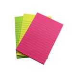 5 Star Extra Sticky Ruled Notes Repositionable 70gsm 150x101mm Assorted Neon (Pack of 3) 943356