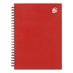 5 Star Wirebound Hardback Notebook Ruled A5 140 Page Berry (Pack of 5) 943445