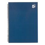 5 Star Wirebound Hardback Notebook Ruled A4 140 Page Indigo (Pack of 5) 943482