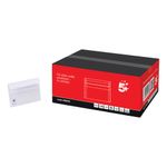 5 Star Recycled C6 Wallet Envelope Self Seal Lightweight 114x162mm White (Pack of 1000) H90019