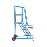 Climb-It Loading Step 3 Tread Open Back Powder Coated Blue SLS03P