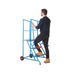 Climb-It Loading Step 3 Tread Open Back Powder Coated Blue SLS03P