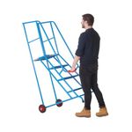 Climb-It Loading Step 4 Tread Open Back Powder Coated Blue SLS04P