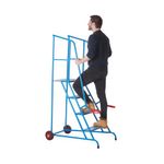Climb-It Loading Step 4 Tread Open Back Powder Coated Blue SLS04P