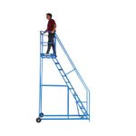 Climb-It Warehouse Safety Steps 600mm Platform 10 Tread Blue AHWS10BL
