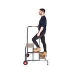 Climb-It Wide Work Steps with Chequer Plate 3 Tread 200mm Platform Silver SWW13C