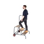 Climb-It Wide Work Steps with Chequer Plate 3 Tread 200mm Platform Silver SWW13C