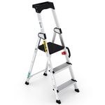 Climb-It Professional 3 Tread Step Ladder with Carry Handle Aluminium CAH103