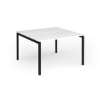Connex Goal-Post 1200 x 1200 x 725mm Back to Back Desk (2 x 1200mm) - Black Frame / White Top
