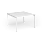 Connex Goal-Post 1200 x 1200 x 725mm Back to Back Desk (2 x 1200mm) - White Frame / White Top