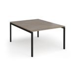 Connex Goal-Post 1200 x 1600 x 725mm Back to Back Desk (2 x 1200mm) - Black Frame / Nebraska Oak Top