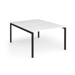 Connex Goal-Post 1200 x 1600 x 725mm Back to Back Desk (2 x 1200mm) - Black Frame / White Top
