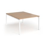 Connex Goal-Post 1200 x 1600 x 725mm Back to Back Desk (2 x 1200mm) - White Frame / Beech Top