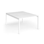 Connex Goal-Post 1200 x 1600 x 725mm Back to Back Desk (2 x 1200mm) - White Frame / White Top