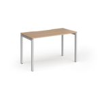 Connex Goal-Post 1200 x 600 x 725mm Single Desk - Silver Frame / Beech Top