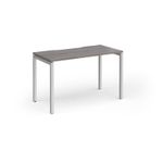 Connex Goal-Post 1200 x 600 x 725mm Single Desk - Silver Frame / Grey Oak Top