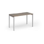 Connex Goal-Post 1200 x 600 x 725mm Single Desk - Silver Frame / Nebraska Oak Top