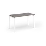 Connex Goal-Post 1200 x 600 x 725mm Single Desk - White Frame / Grey Oak Top
