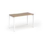 Connex Goal-Post 1200 x 600 x 725mm Single Desk - White Frame / Kendal Oak Top