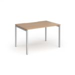 Connex Goal-Post 1200 x 800 x 725mm Single Desk - Silver Frame / Beech Top