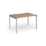 Connex Goal-Post 1200 x 800 x 725mm Single Desk - Silver Frame / Oak Top