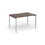 Connex Goal-Post 1200 x 800 x 725mm Single Desk - Silver Frame / Walnut Top