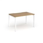 Connex Goal-Post 1200 x 800 x 725mm Single Desk - White Frame / Oak Top